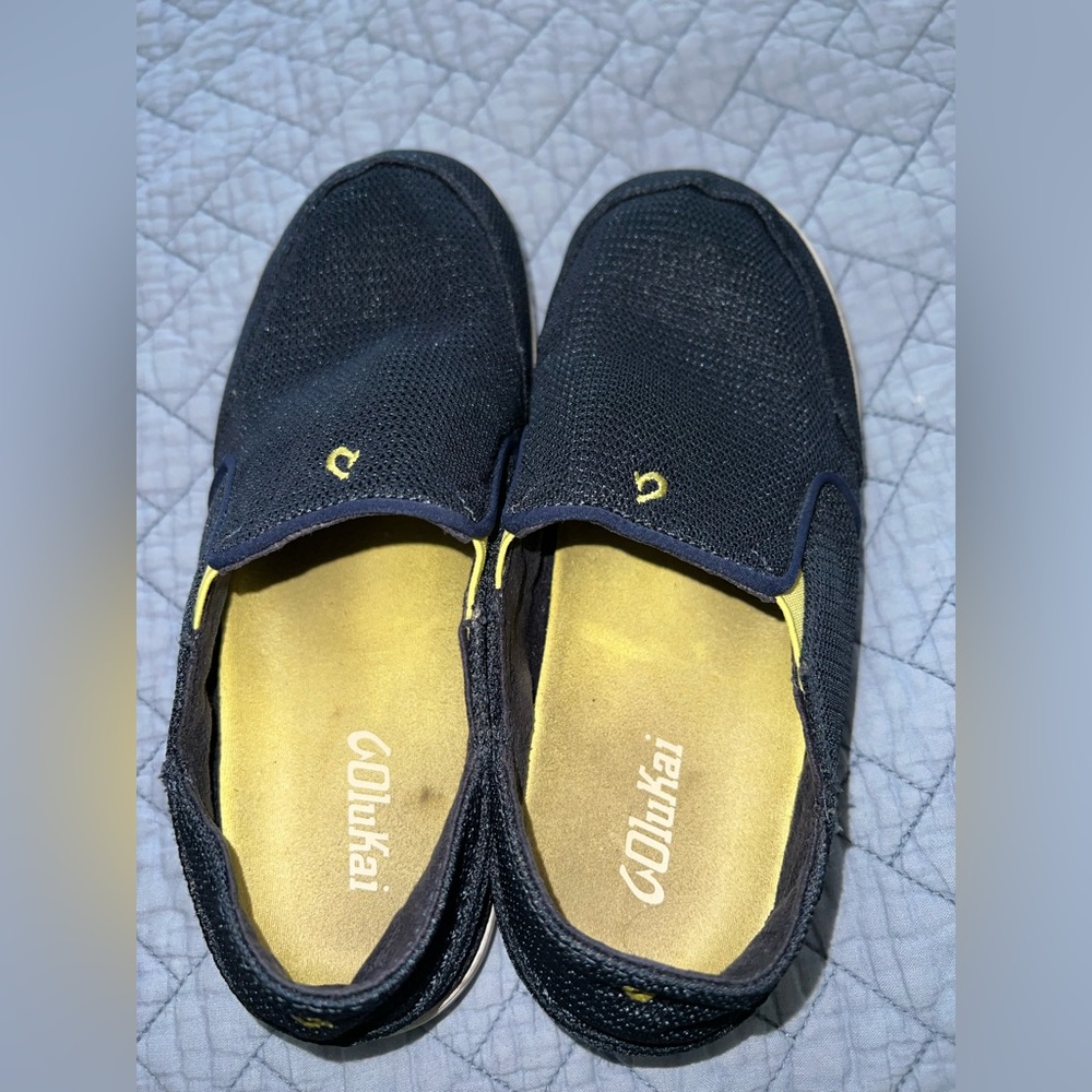 OkKai Boys Nohea Mesh Blue Skip On Shoes Sz 4